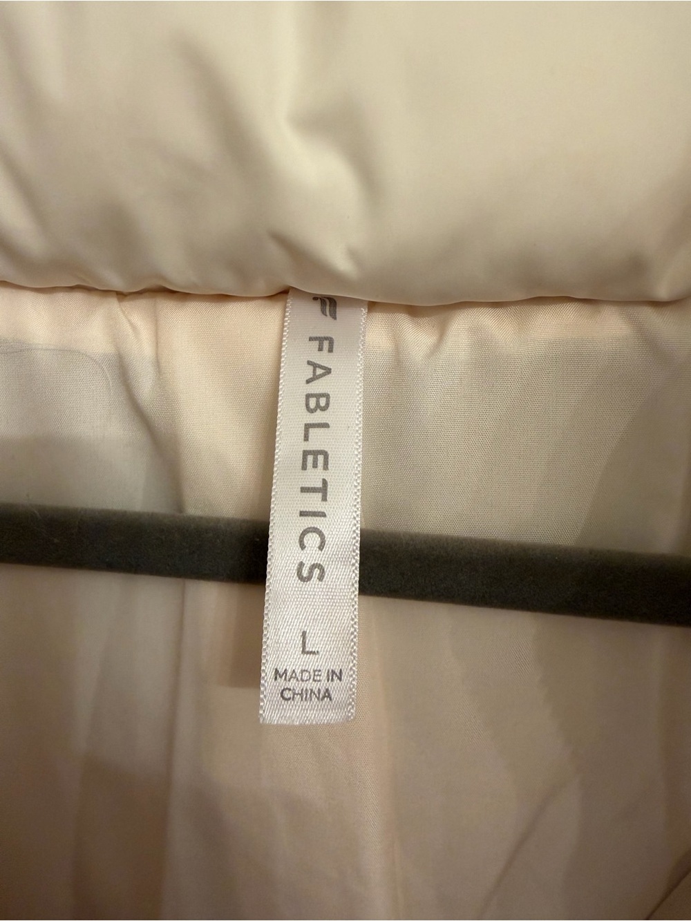 Fabletics Cream Cropped Puffer Jacket | Large - Picture 7 of 10